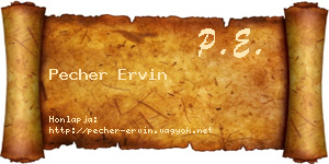 Pecher Ervin névjegykártya